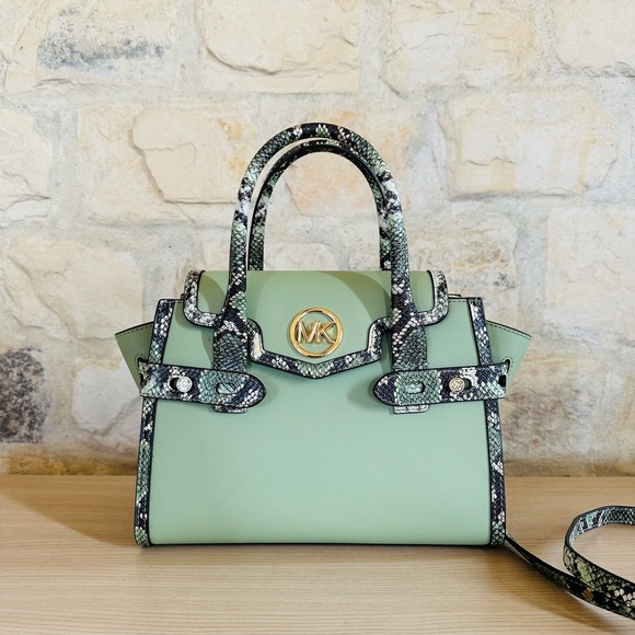 Michael Kors Carmen Exotic leather satchel handbag&wallet set NWT authentic - Picture 11 of 14